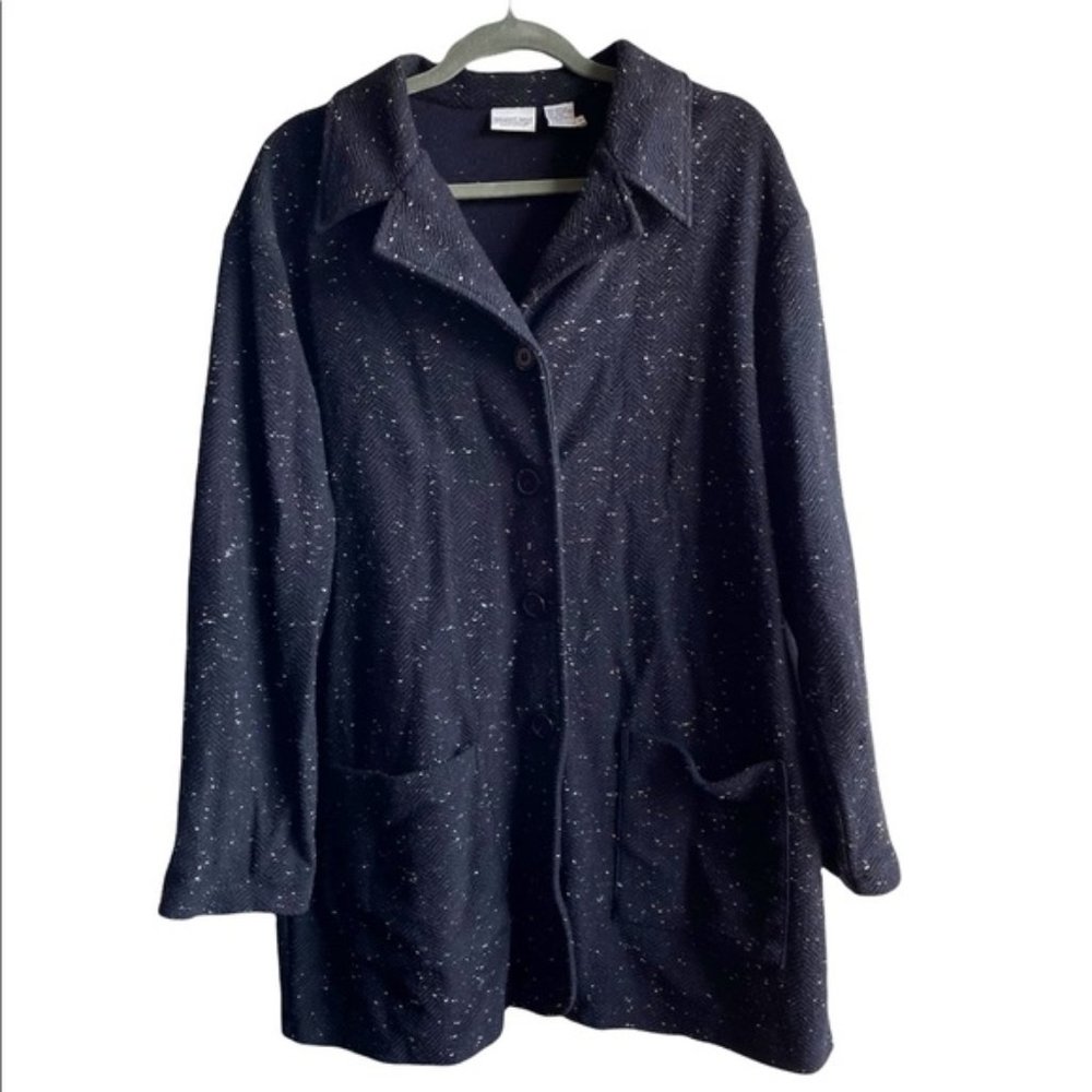 Newport News Vintage East Style Light Weight Coat Long Black